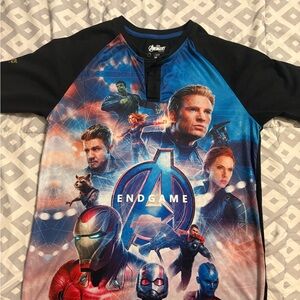 Marvel Avengers End Game Characters Blue and Black Shirt